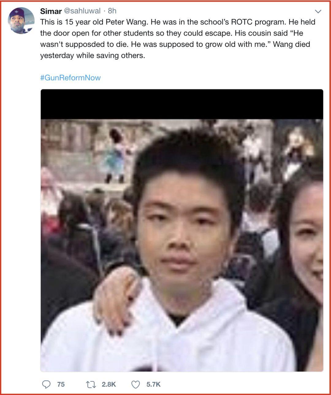 佛罗里达校园屠杀：请记得这位华裔小英雄