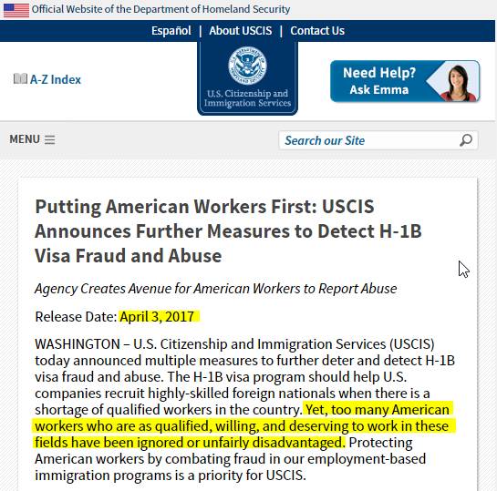 关于移民局4月3号发布的H-1B公告的分析