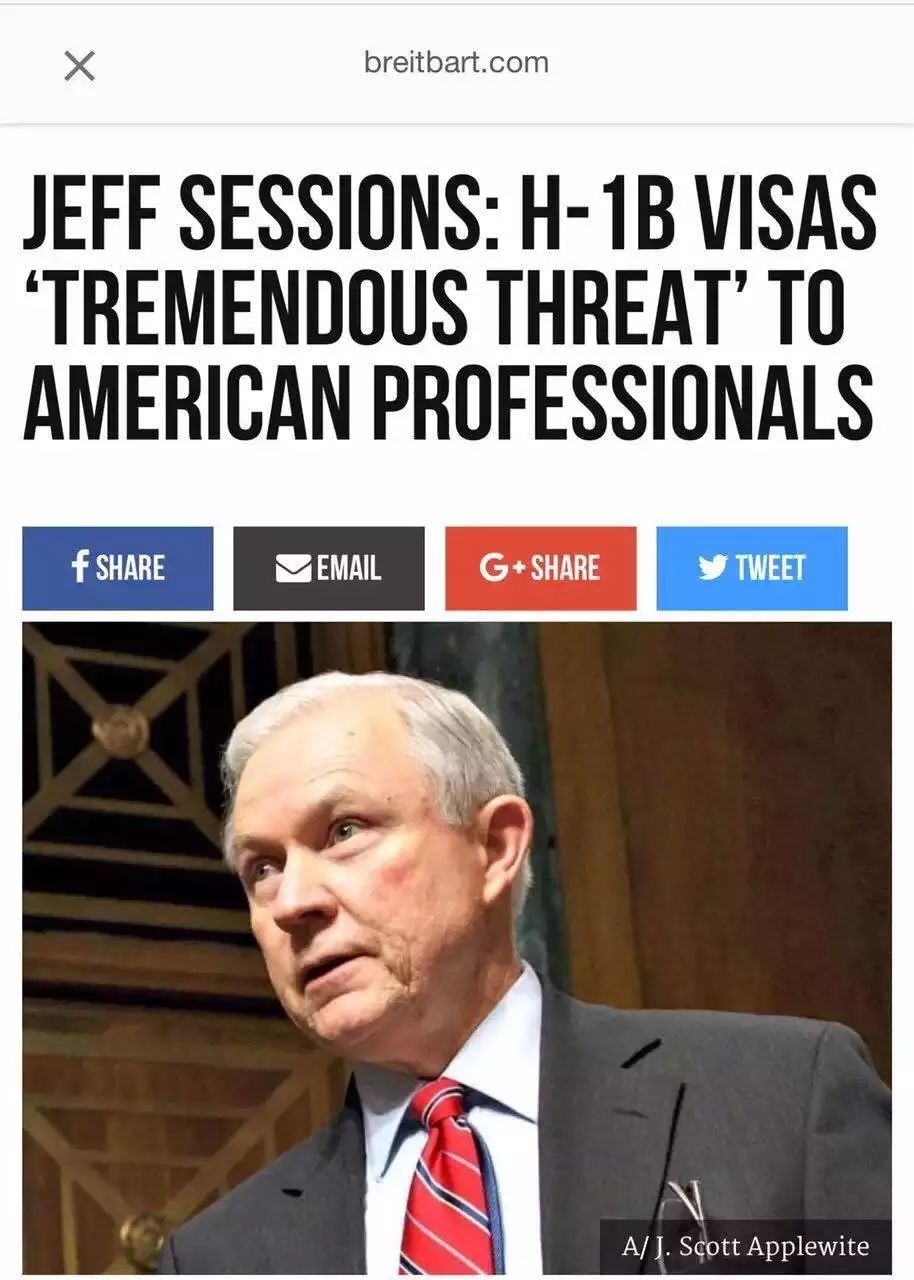 川普内阁传 | 司法部长Jeff Sessions：华盛顿反H-1B反移民头号种子选手