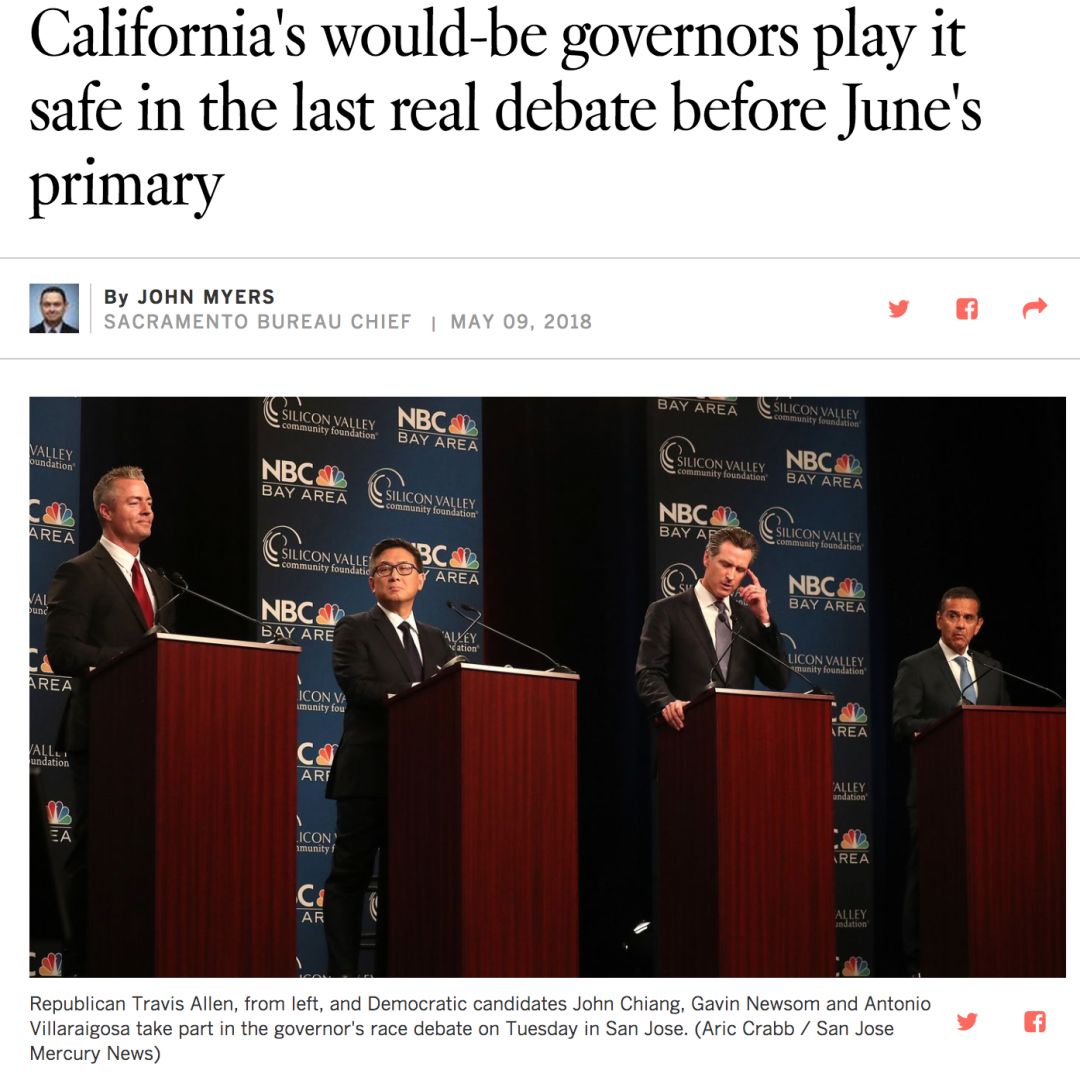观战加州州长候选人辩论随笔