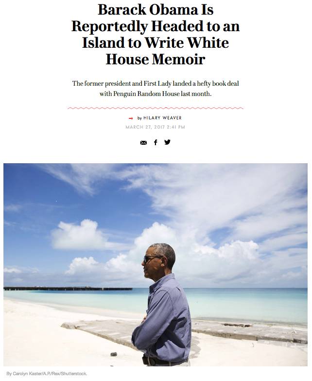 图姐 | 奥巴马将在南太平洋小岛写回忆录／川普颠覆奥巴马环保减排政策