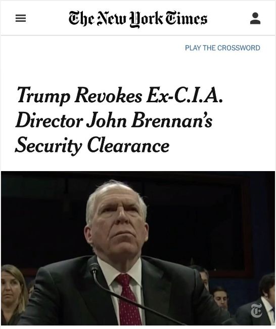 我不会屈服——被撤销机密许可的前CIA局长Brennan这样回应 | 图姐