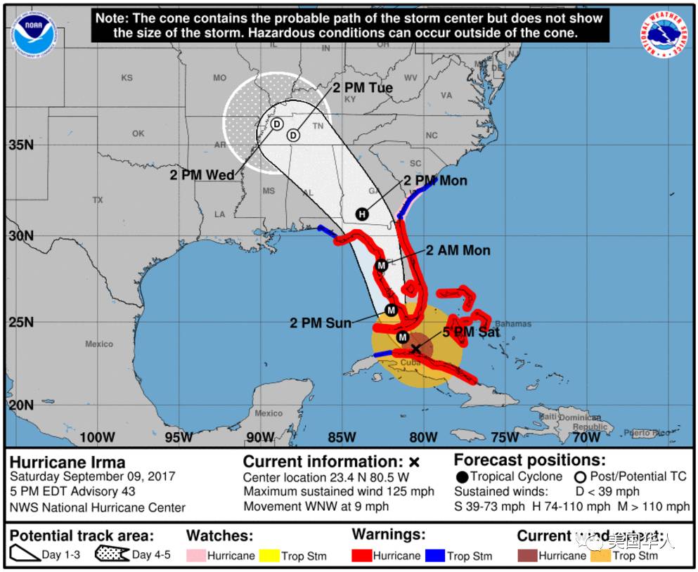 飓风艾玛临时改道坦帕登陆佛罗里达，数百万人将断电