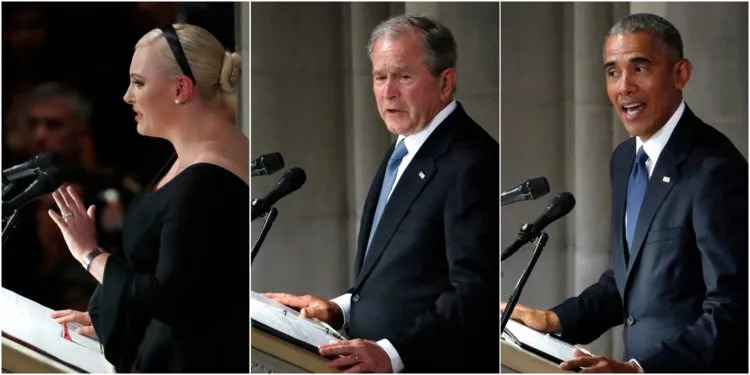 悼念麦凯恩 | 奥巴马、布什和梅根在葬礼上致辞全文翻译