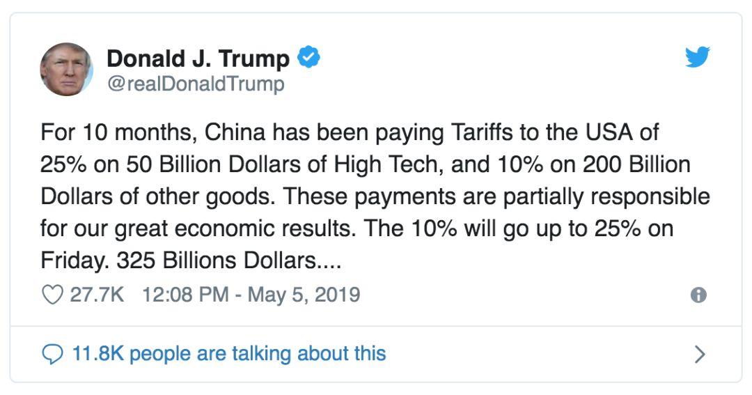 特朗普再次挥起贸易战大棒，威胁两千亿美元中国商品增加关税